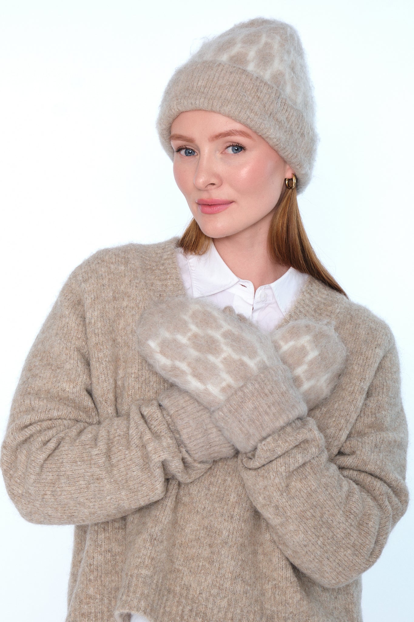 Hést GERA Mittens Light Brown Melange