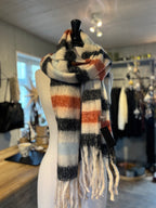 Striped Fluffy scarf 10% wool